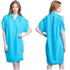 NWT DVF Diane Von Furstenberg bright blue 2 piece shirt dress